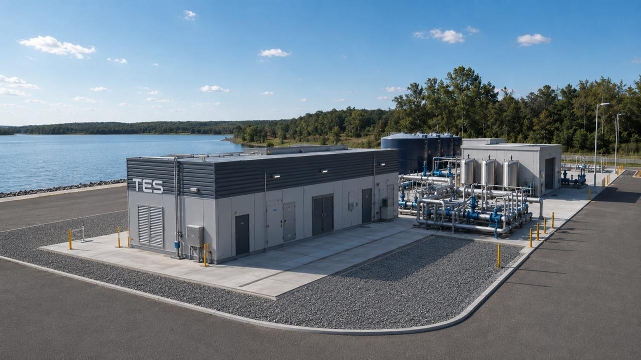 TES Micro Water Plant unit producing recoverable water